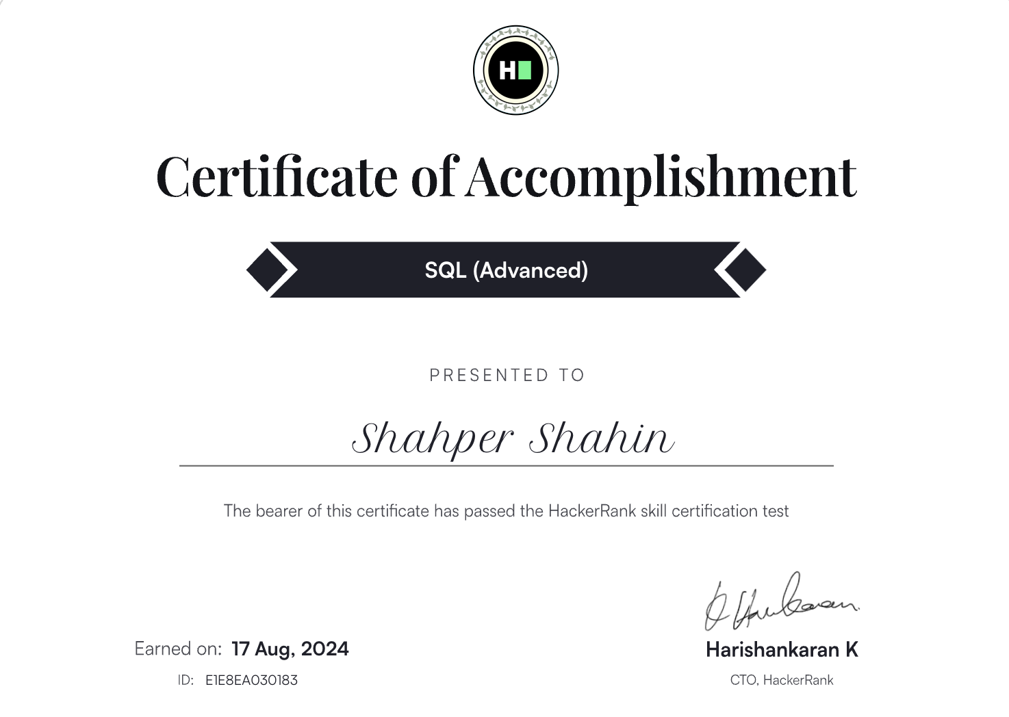 SQL (Advanced)
